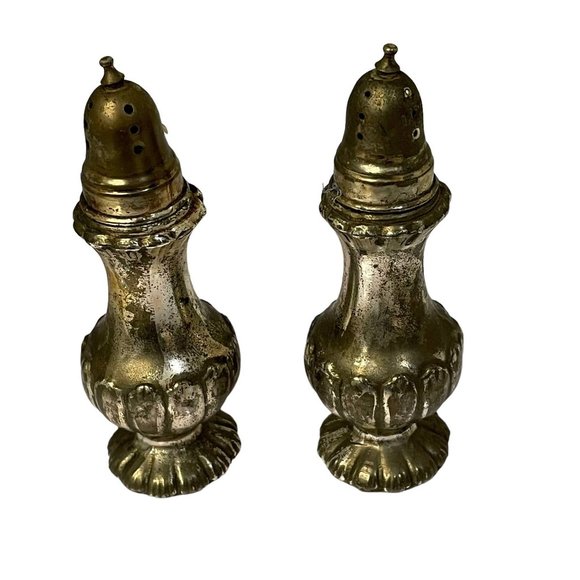 Vintage Salt & Pepper Shaker Lead Read Tarnish- ResistantMetal Japan